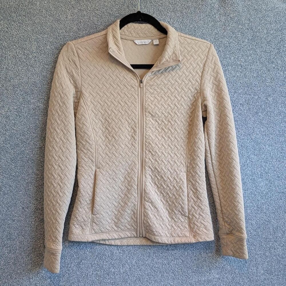 Lady Hagen Women's Size XS Beige Tan Texture Full Zip Golf Jacket